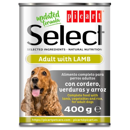 Picart Select - Alimento em patê para cão adulto - Cordeiro, vegetais e arroz