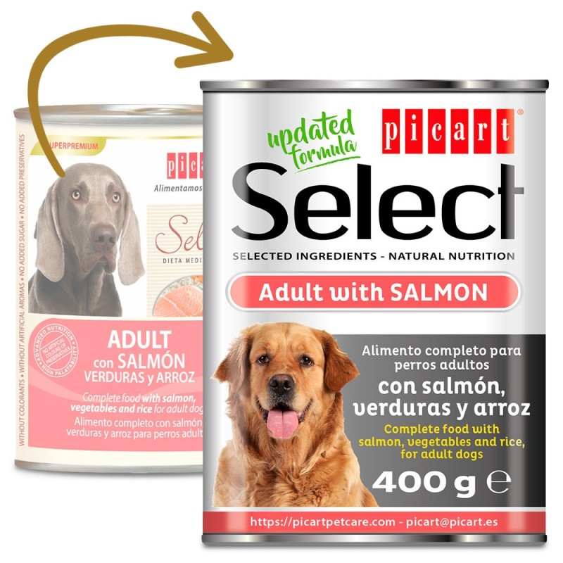 Picart Select - Alimento em patê para cão adulto - Salmão, vegetais e arroz