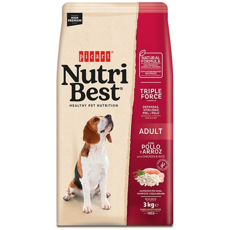 Picart Nutribest - Ração seca para cão adulto - Frango e arroz