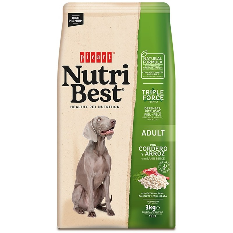 Picart Nutribest - Ração seca para cão adulto - Cordeiro e arroz