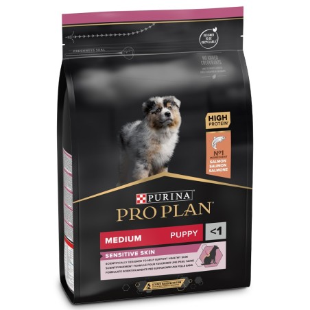 Pro Plan Sensitive Skin Medium Puppy - Ração seca para cachorro médio com pele sensível - Salmão