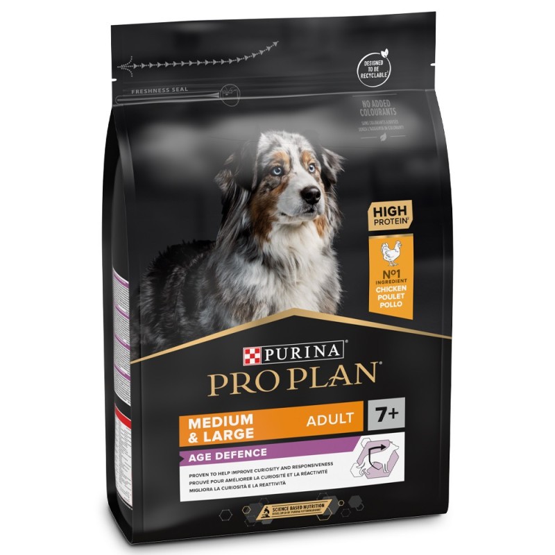 Pro Plan Age Defence Medium & Large 7+ - Ração seca para cão médio e grande sénior - Frango