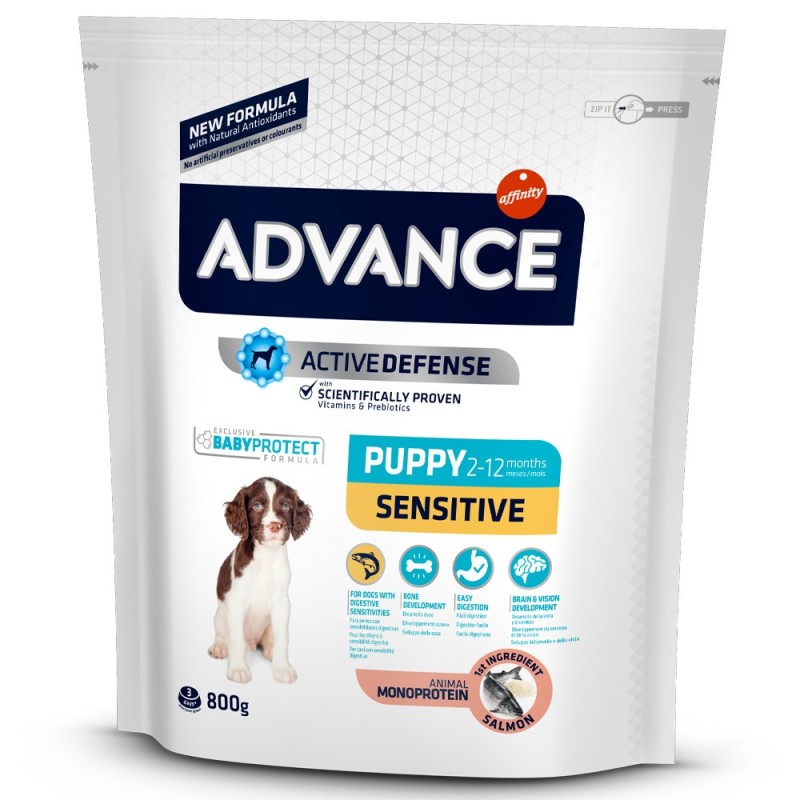 Advance Puppy Sensitive - Ração seca para cachorro com sensibilidades - Salmão e arroz