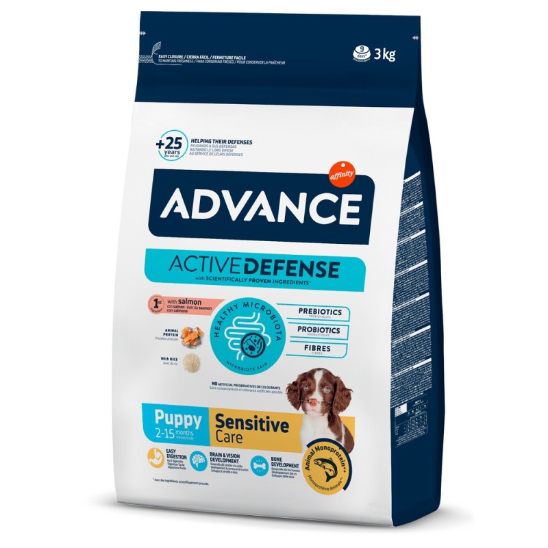 Advance Puppy Sensitive - Ração seca para cachorro com sensibilidades - Salmão e arroz