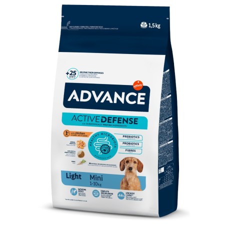 Advance Light Mini - Ração seca para cão adulto pequeno para controlo do peso - Frango e arroz