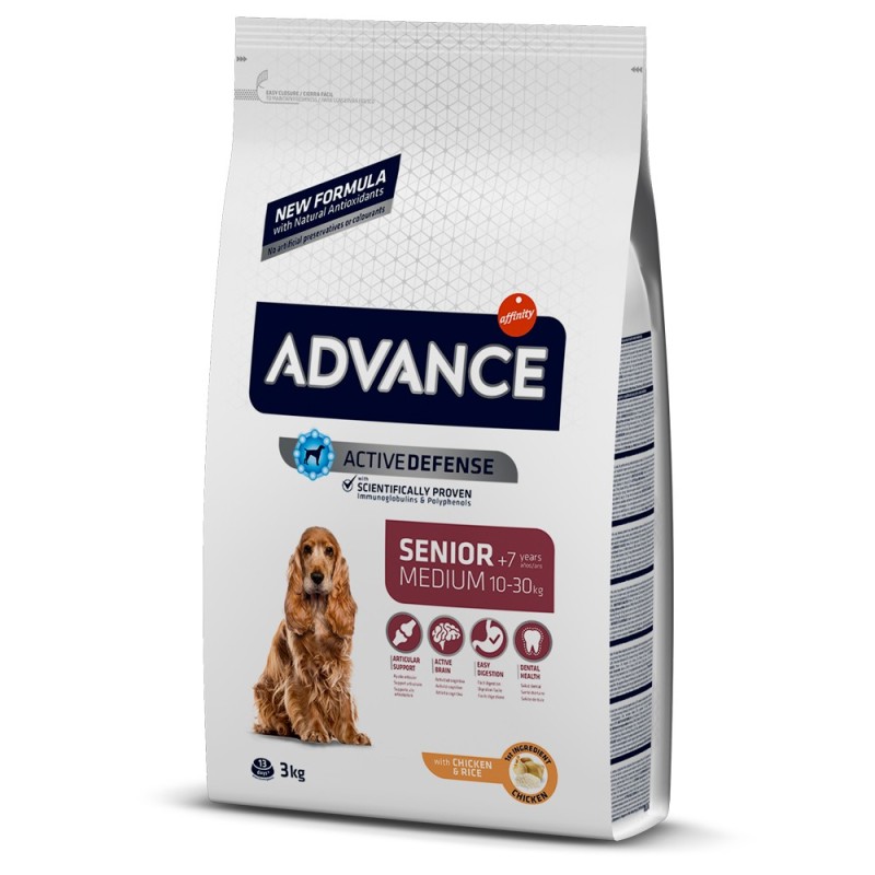 Advance Senior +7 Medium - Ração seca para cão médio com mais de 7 anos - Frango e arroz