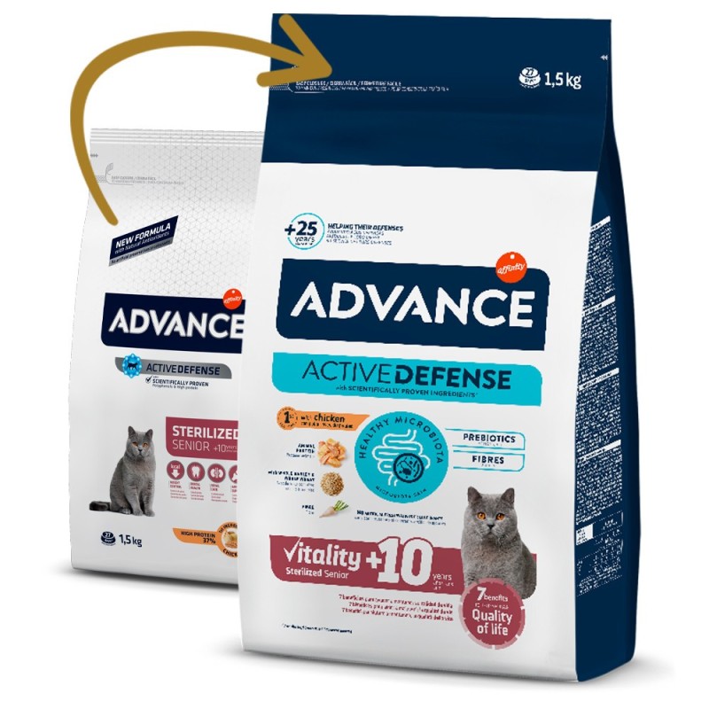 Advance Sterilized Senior - Ração seca para gato com mais de 10 anos esterilizado - Frango e arroz