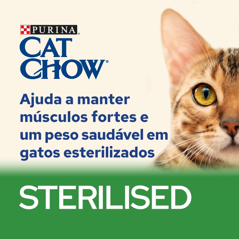 Cat Chow Sterilised - Ração seca para gato adulto esterilizado - Frango