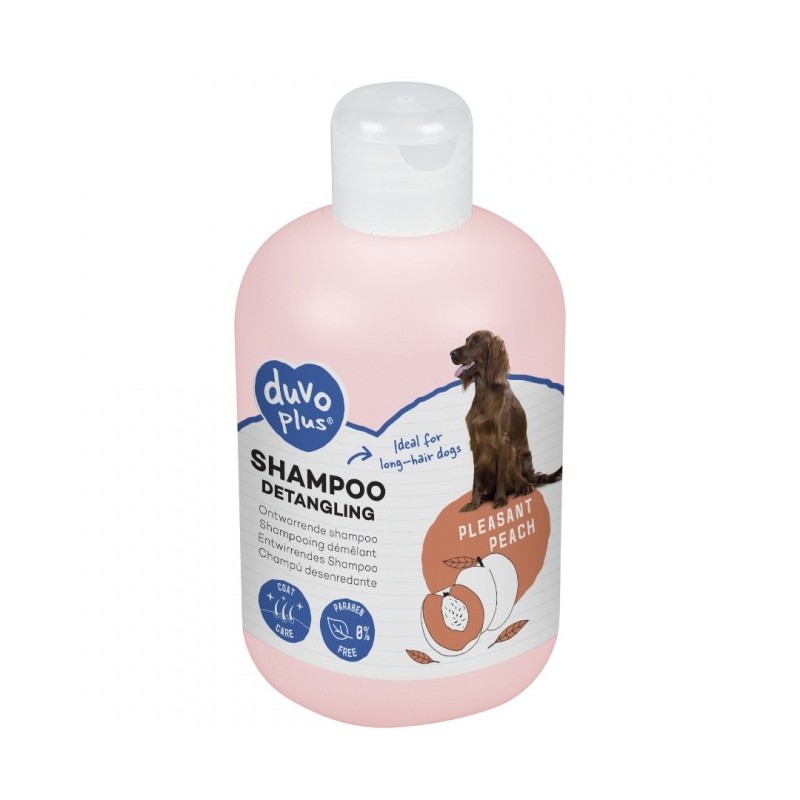 Champô desembaraçador de pêssego para cães - Duvo Plus