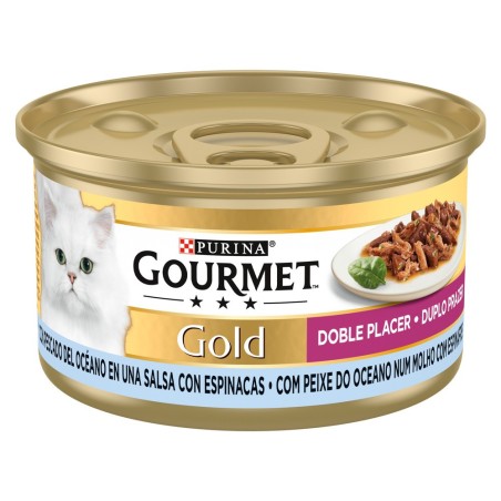 Gourmet Gold Duplo prazer para gato - Peixe do oceano e espinafres