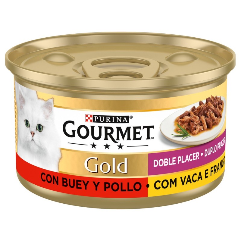 Gourmet Gold Duplo Prazer para gato - Vaca e Frango