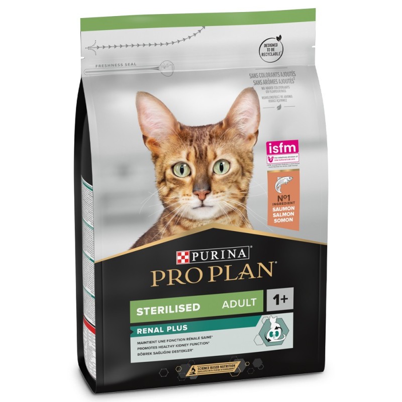 Pro Plan Sterilised Renal Plus - Ração seca para gato adulto esterilizado para suporte da função renal - Salmão