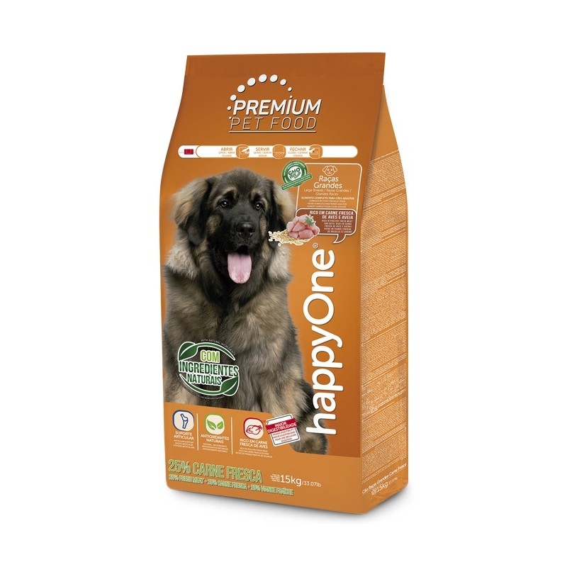 happyOne Premium Raças Grandes - Ração seca para cão adulto - Aves