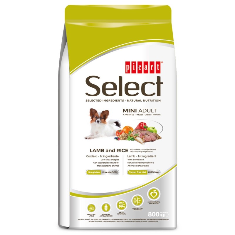 Picart Select Mini - Ração seca para cão adulto pequeno - Cordeiro e arroz