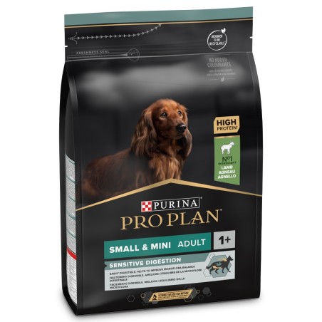 Pro Plan Sensitive Digestion Small & Mini - Ração seca para cão adulto pequeno com sensibilidade digestiva - Borrego