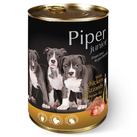 Piper Junior - Alimento em patê para cachorro - Moela de frango e arroz integral