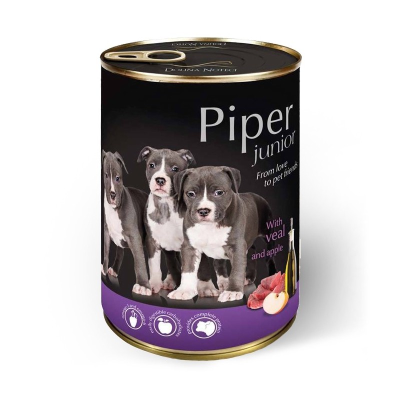 Piper Junior - Alimento em patê para cachorro - Vitela e maçã