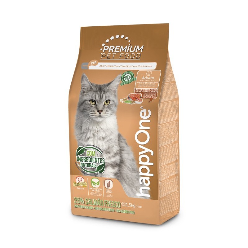 happyOne Premium - Ração seca para gato adulto - Salmão