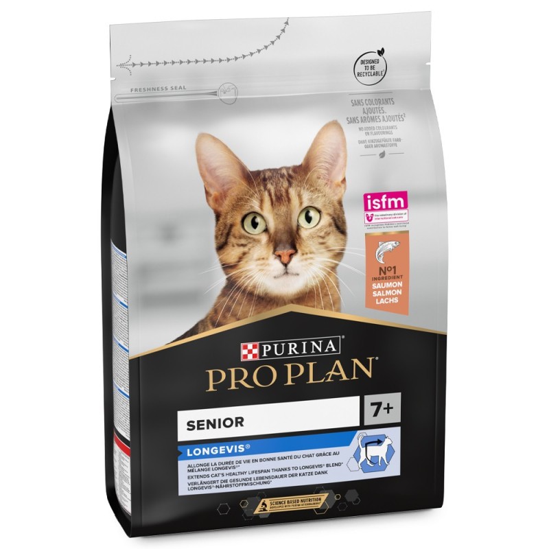 Pro Plan Senior Longevis - Ração seca para gato sénior - Salmão