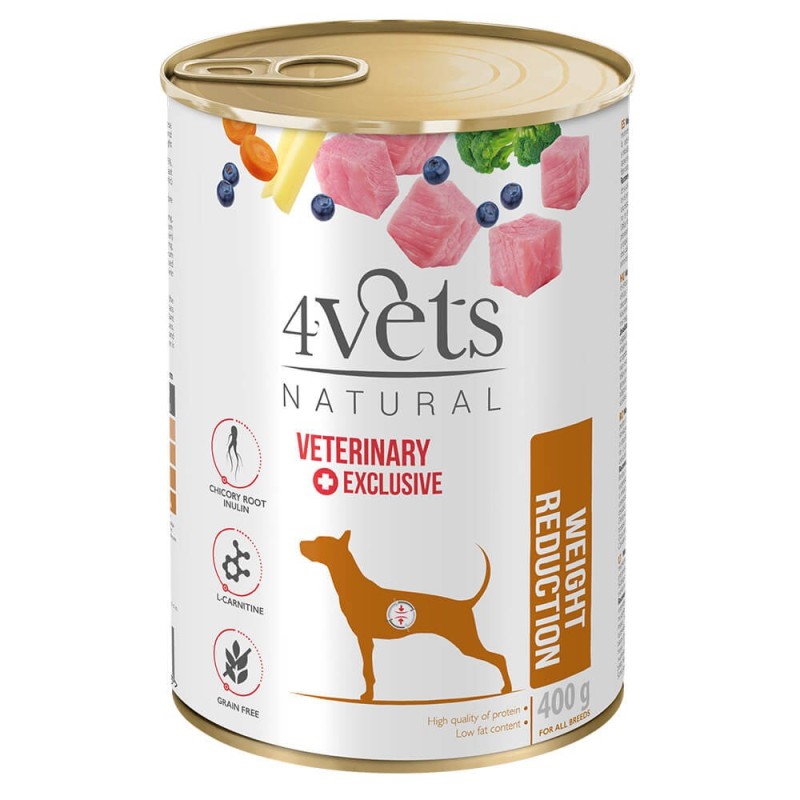 4Vets Weight Reduction - Alimento em patê para cão para redução do peso