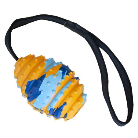 Bola de rugby borracha com corda para cães - Duvo Plus