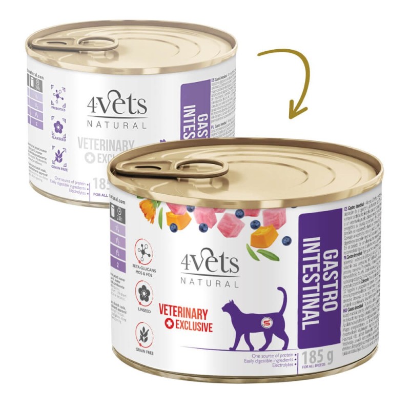 4Vets Gastrointestinal - Alimento em patê para gato com distúrbios digestivos