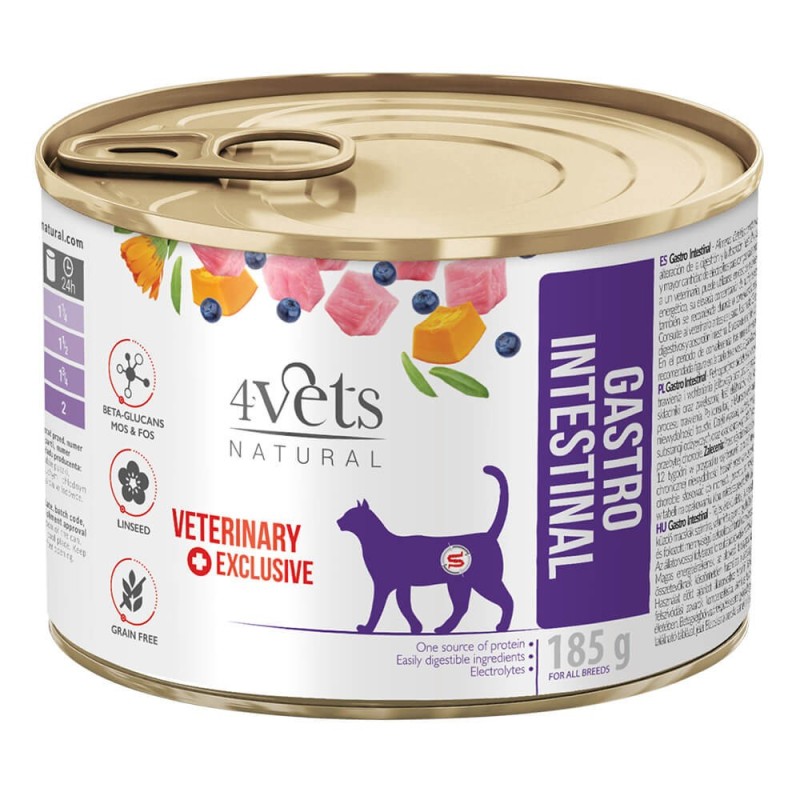 4Vets Gastrointestinal - Alimento em patê para gato com distúrbios digestivos