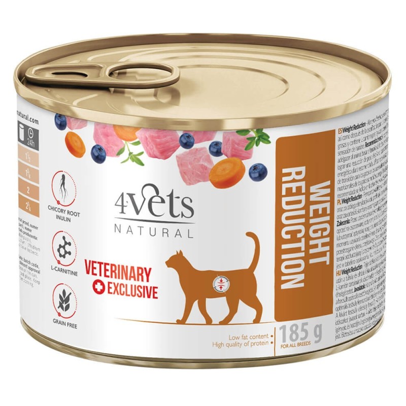 4Vets Weight Reduction - Alimento em patê para gato para redução do peso