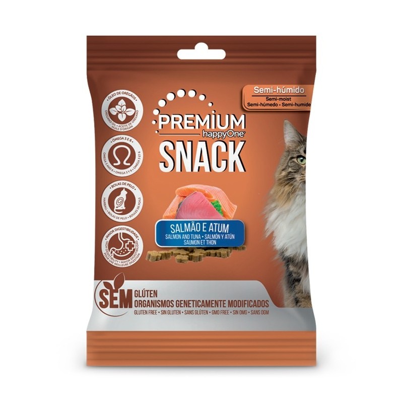 happyOne Premium Snacks Salmão e atum para Gato