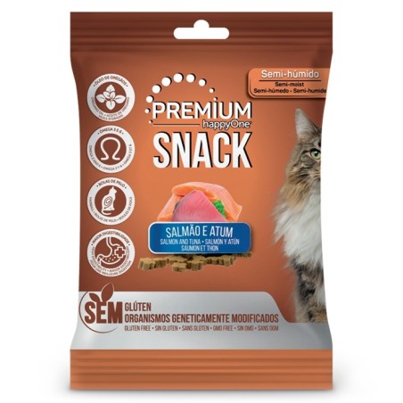 happyOne Premium Snacks Salmão e atum para Gato