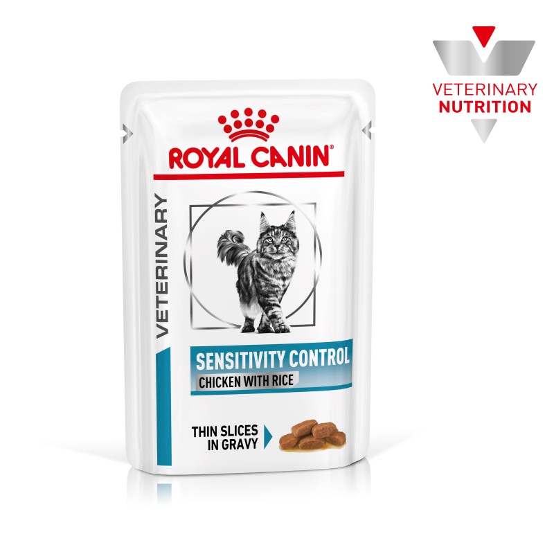 Royal Canin VET Sensitivity Control - Alimento em molho para gato adulto com sensibilidade alimentar - Frango