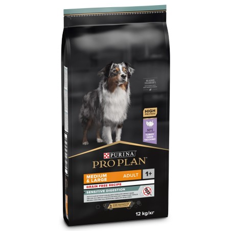 Pro Plan Sensitive Digestion Grain Free Medium & Large - Ração seca para cão adulto médio e grande - Peru