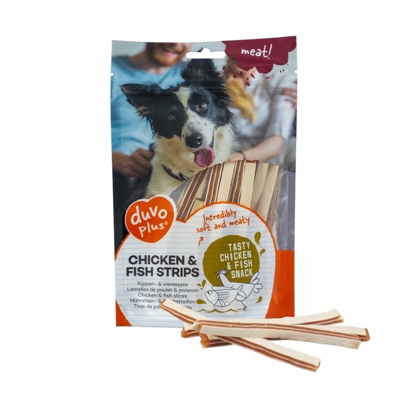 Duvo Plus Tiras de frango e peixe para cão