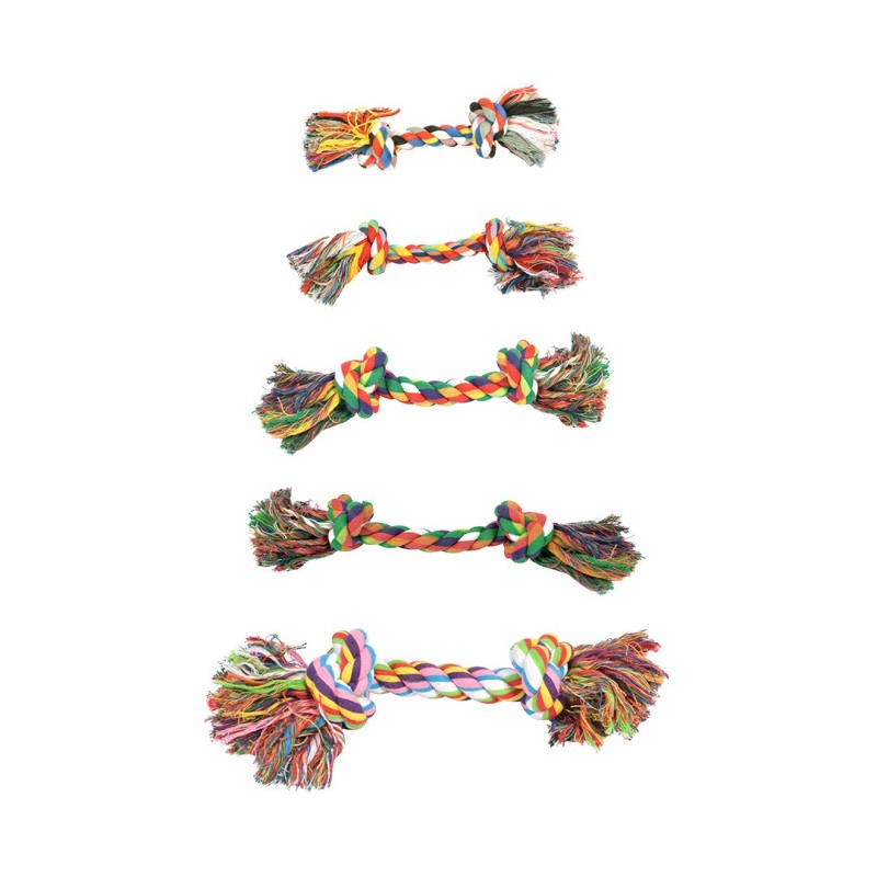 Corda multicolor com 2 nós para cães - Duvo Plus