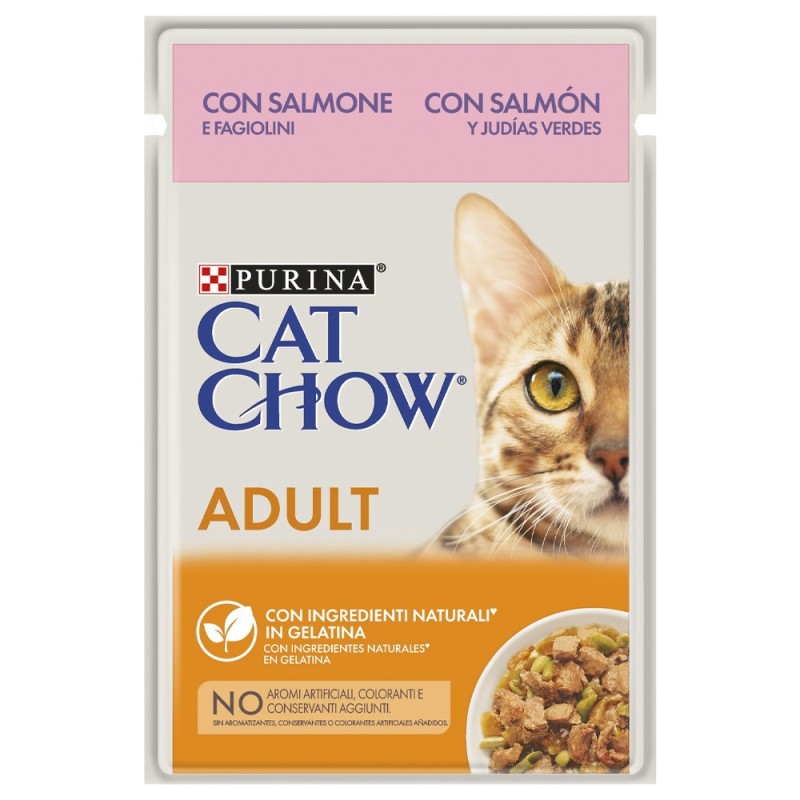 Cat Chow Gato Adulto Salmão e feijão verde em molho