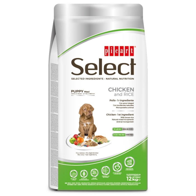 Picart Select Puppy Maxi - Ração seca para cachorro grande - Frango e arroz