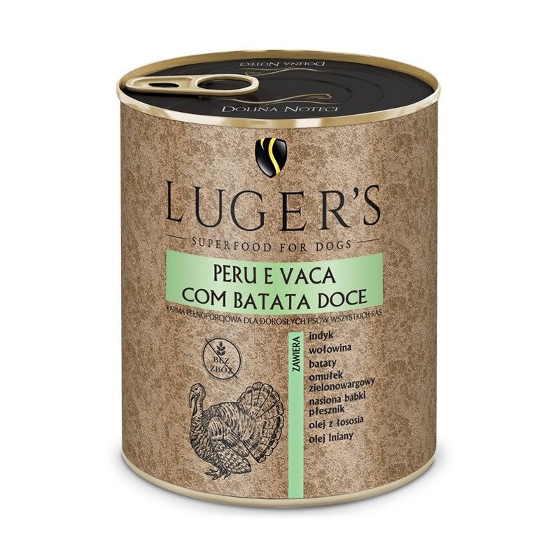 Luger's Húmida Cão - Peru e vaca com batata doce