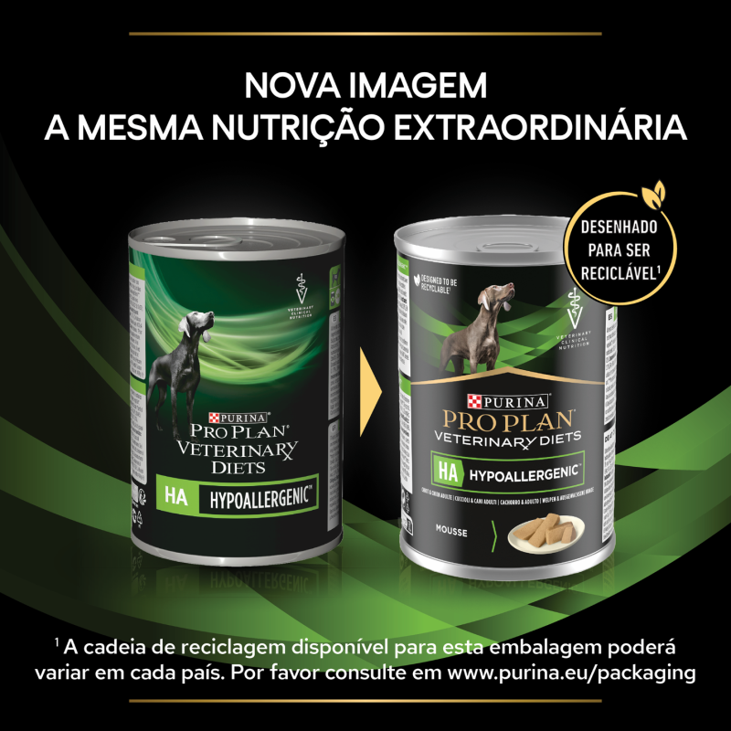 Pro Plan VD HA Hypoallergenic - Alimento em patê para cão com alergias