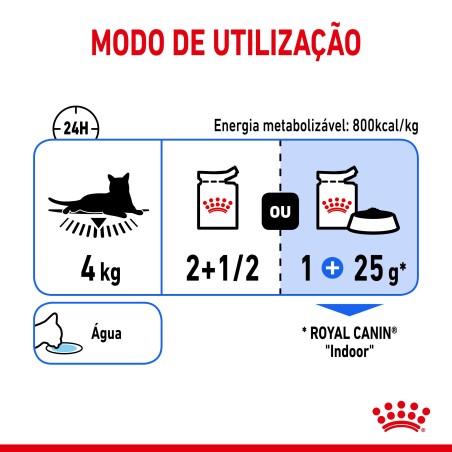 Royal Canin Indoor Sterilised Adult - Alimento em molho para gato de interior esterilizado