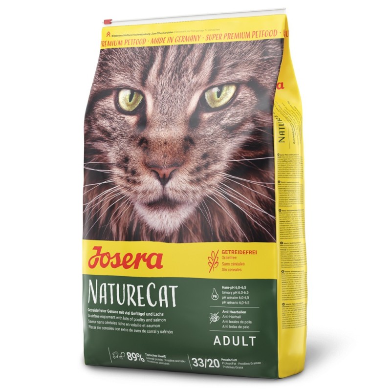 Josera NatureCat Grainfree - Ração seca para gato adulto - Aves e salmão