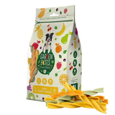 Snacks vegetarianos Fruity Dental Swirls para cão - Garden Bites