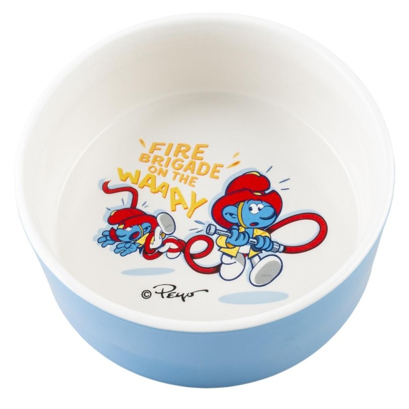 Taça em cerâmica redonda para cães e gatos - The Smurfs