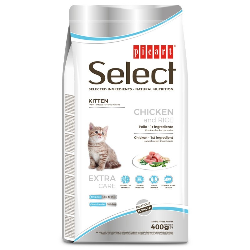 Picart Select Kitten - Ração seca para gatinho - Frango e arroz