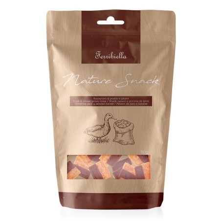 Petiscos de pato e batata para cães - Ferribiella