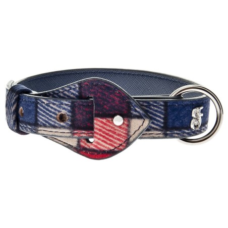 Coleira Mokka tartan azul para cães - Ferribiella