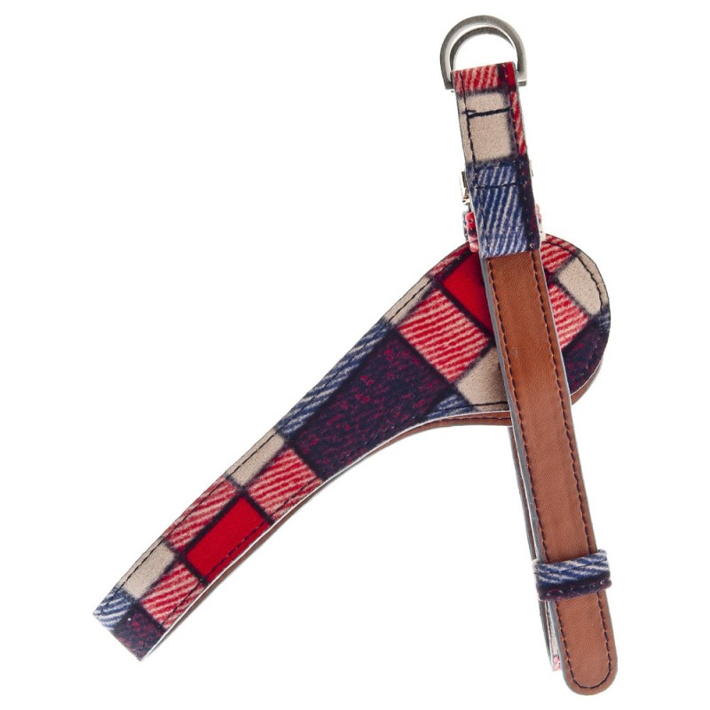 Arnês Mokka tartan azul para cães - Ferribiella