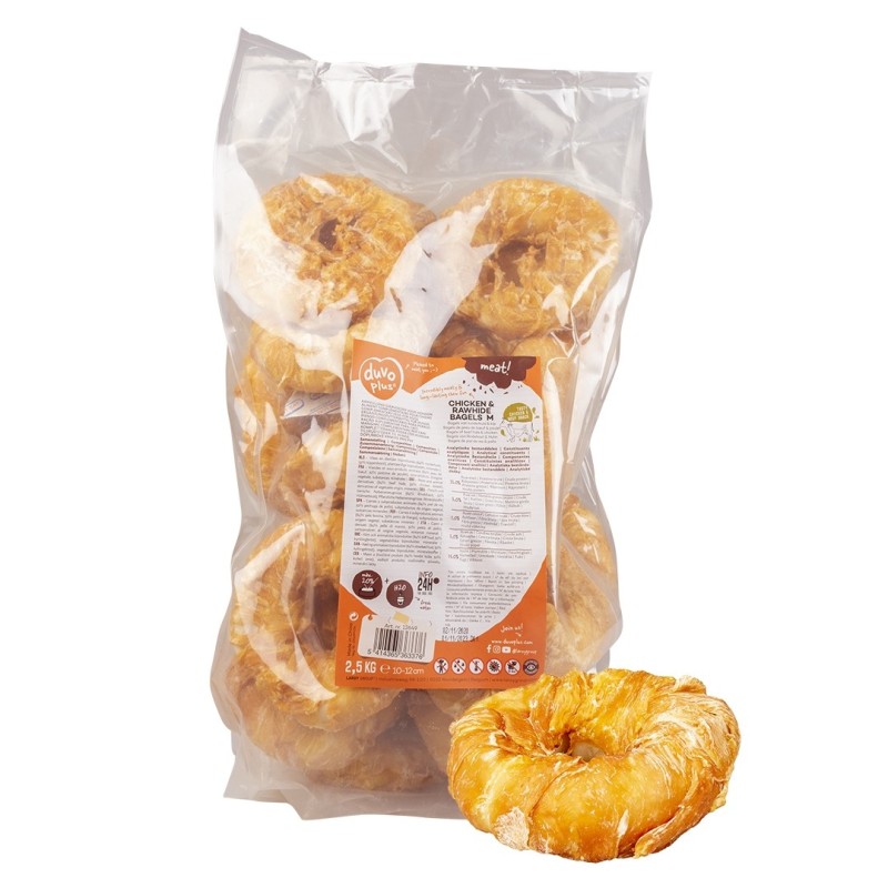 Duvo Plus Meat! Argolas de frango e couro para cão