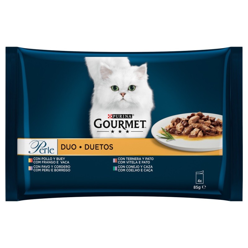 Gourmet Perle Duetos de carne - Alimento húmido para gato