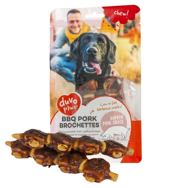 Snack BBQ espetadas de porco para cão - Duvo Plus