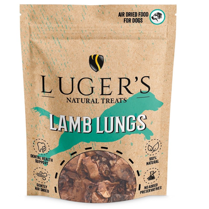 Luger's Natural Treats - Snack para cão - Pulmão de cordeiro